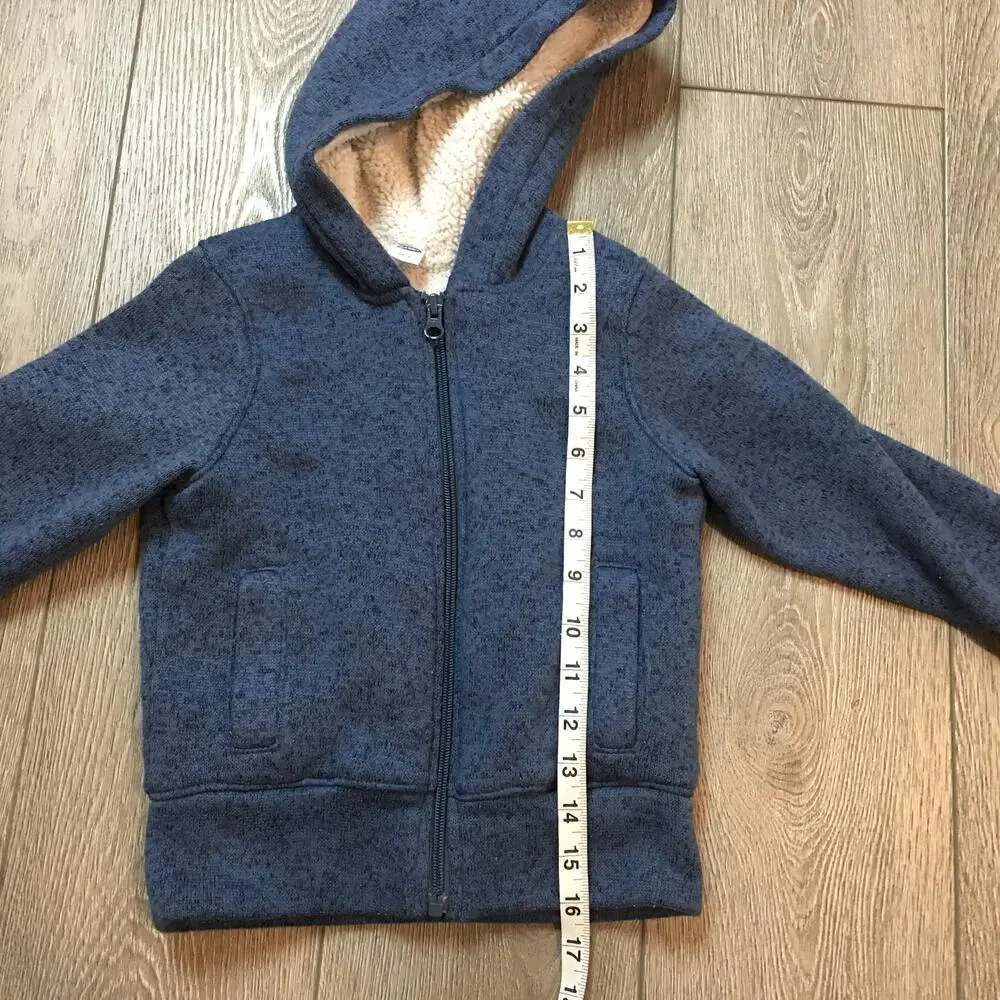 Old Navy Faux Fur Blue zip up hoodie size 5 XS Boy
